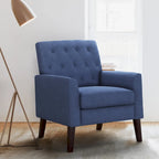 Fauteuil d'appoint en lin – Fauteuil capitonné confortable pour le salon