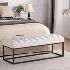 Banc capitonné avec piètement en métal moderne pour chambre ou entrée