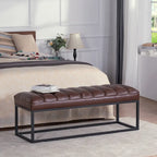Banc capitonné avec piètement en métal moderne pour chambre ou entrée