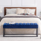 Banc capitonné avec piètement en métal moderne pour chambre ou entrée