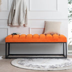 Banc capitonné avec piètement en métal moderne pour chambre ou entrée