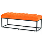 Banc capitonné avec piètement en métal moderne pour chambre ou entrée