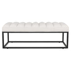 Banc capitonné avec piètement en métal moderne pour chambre ou entrée