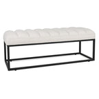 Banc capitonné avec piètement en métal moderne pour chambre ou entrée