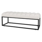 Banc capitonné avec piètement en métal moderne pour chambre ou entrée