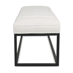 Banc capitonné avec piètement en métal moderne pour chambre ou entrée