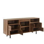 Meuble TV console multimédia en bois de 60 po, meuble de divertissement classique