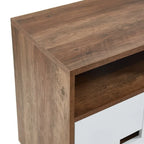 Meuble TV console multimédia en bois de 60 po, meuble de divertissement classique