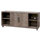 Meuble TV deux portes de 80 po, meuble de divertissement, meuble d'appoint en bois, entièrement assemblé, gris - 80 larg. x 32 haut. x 16 prof.