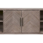 Meuble TV deux portes de 80 po, meuble de divertissement, meuble d'appoint en bois, entièrement assemblé, gris - 80 larg. x 32 haut. x 16 prof.