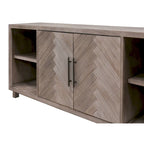 Meuble TV deux portes de 80 po, meuble de divertissement, meuble d'appoint en bois, entièrement assemblé, gris - 80 larg. x 32 haut. x 16 prof.