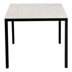 Table à manger moderne en marbre blanc avec piètement en fer noir – 6 places