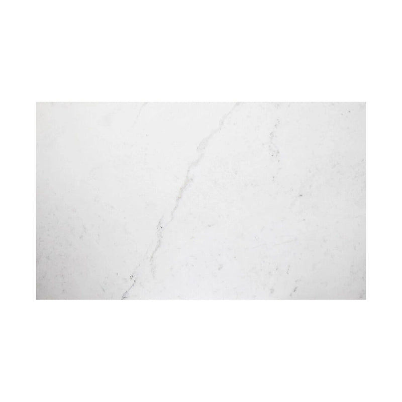 Table à manger moderne en marbre blanc avec piètement en fer noir – 6 places
