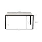 Table à manger moderne en marbre blanc avec piètement en fer noir – 6 places