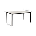 Table à manger moderne en marbre blanc avec piètement en fer noir – 6 places