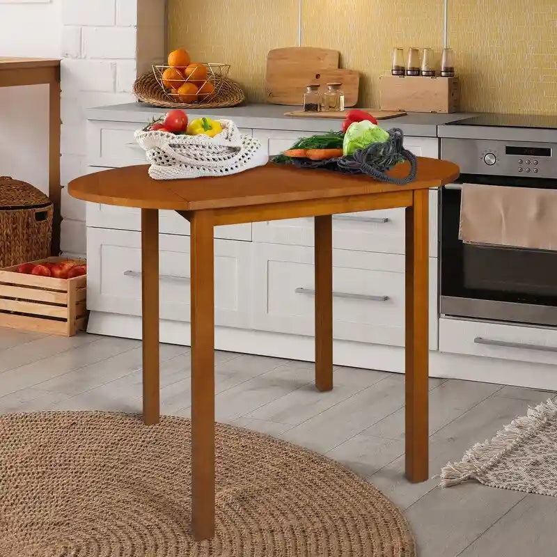 Table de salle à manger à abattants en bois massif - 39,25L x 23,25P x 29H