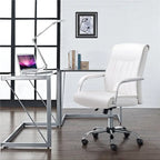 Fauteuil de bureau de direction en similicuir à dossier haut avec hauteur réglable