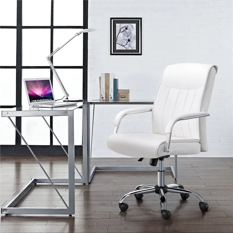 Fauteuil de bureau de direction en similicuir à dossier haut avec hauteur réglable