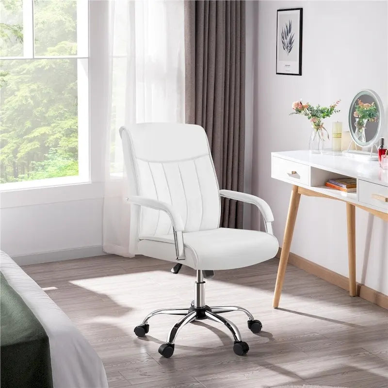 Fauteuil de bureau de direction en similicuir à dossier haut avec hauteur réglable