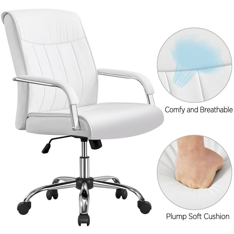 Fauteuil de bureau de direction en similicuir à dossier haut avec hauteur réglable