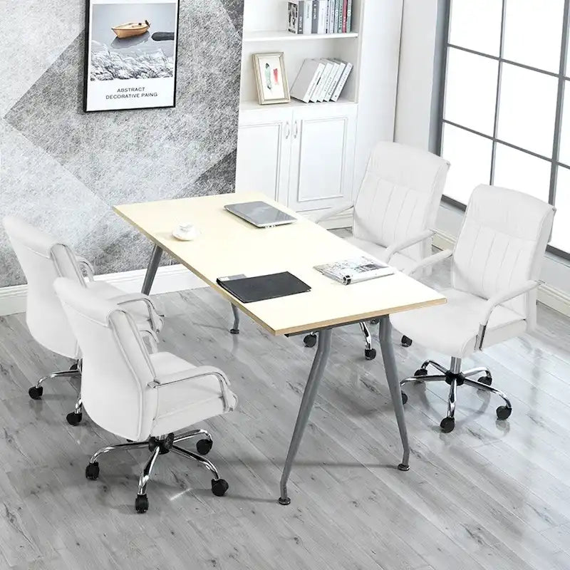 Fauteuil de bureau de direction en similicuir à dossier haut avec hauteur réglable