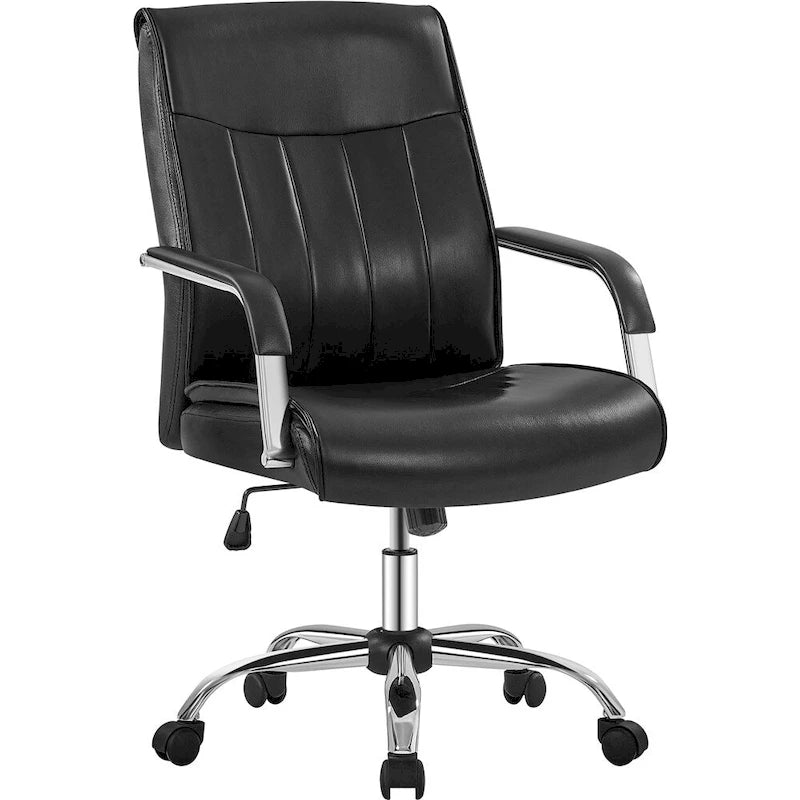 Fauteuil de bureau de direction en similicuir à dossier haut avec hauteur réglable