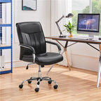 Fauteuil de bureau de direction en similicuir à dossier haut avec hauteur réglable
