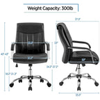 Fauteuil de bureau de direction en similicuir à dossier haut avec hauteur réglable