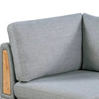Fauteuil de coin modulable 37 pouces – Tissu gris clair avec pieds en bois
