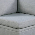 Fauteuil de coin modulable 37 pouces – Tissu gris clair avec pieds en bois