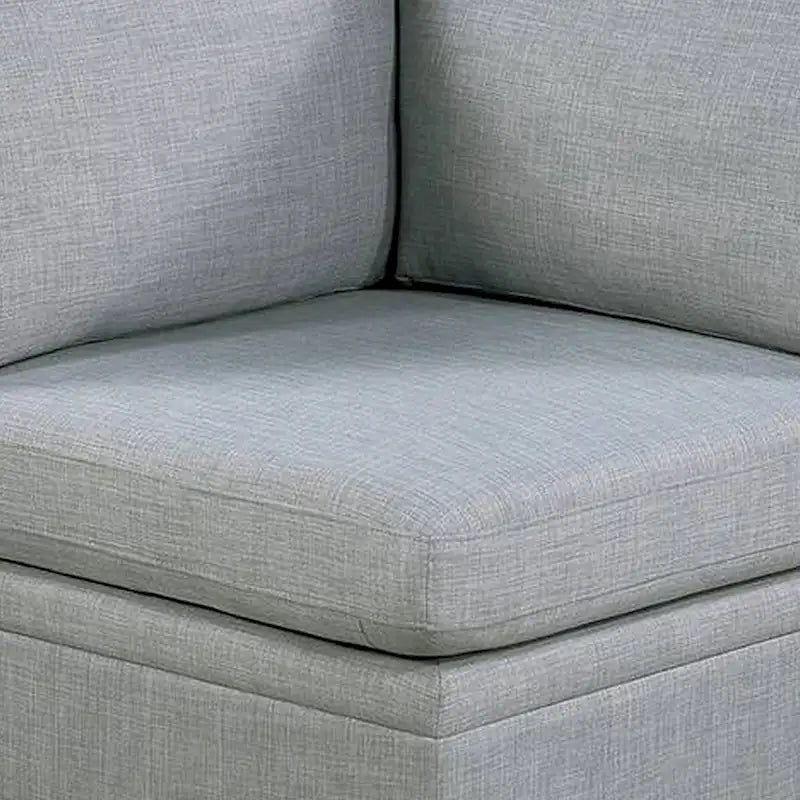 Fauteuil de coin modulable 37 pouces – Tissu gris clair avec pieds en bois