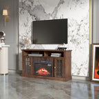 Meuble télé avec cheminée électrique et télécommande