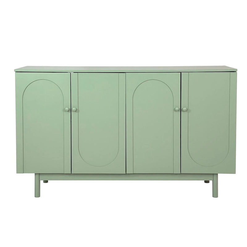 Meuble de rangement Intaglio 4 portes, élégant et fonctionnel, avec pieds en pin, poignées en bois massif et MDF, pour salon