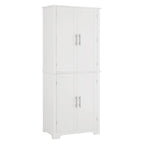 Armoire de rangement de salle de bain en MDF de 67 po de hauteur avec 4 portes et étagères réglables - 28 X 67