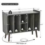 Meuble tourne-disque avec prise électrique et ports USB, table de rangement pour disques vinyles, étagère de présentation pour vinyles
