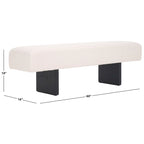 Banc rembourré en bouclette de 152 cm – Assise moderne pour entrée et chambre