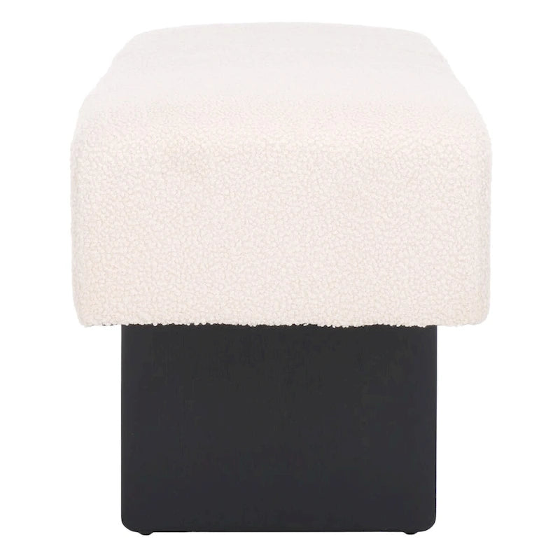 Banc rembourré en bouclette de 152 cm – Assise moderne pour entrée et chambre