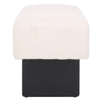 Banc rembourré en bouclette de 152 cm – Assise moderne pour entrée et chambre