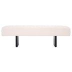 Banc rembourré en bouclette de 152 cm – Assise moderne pour entrée et chambre