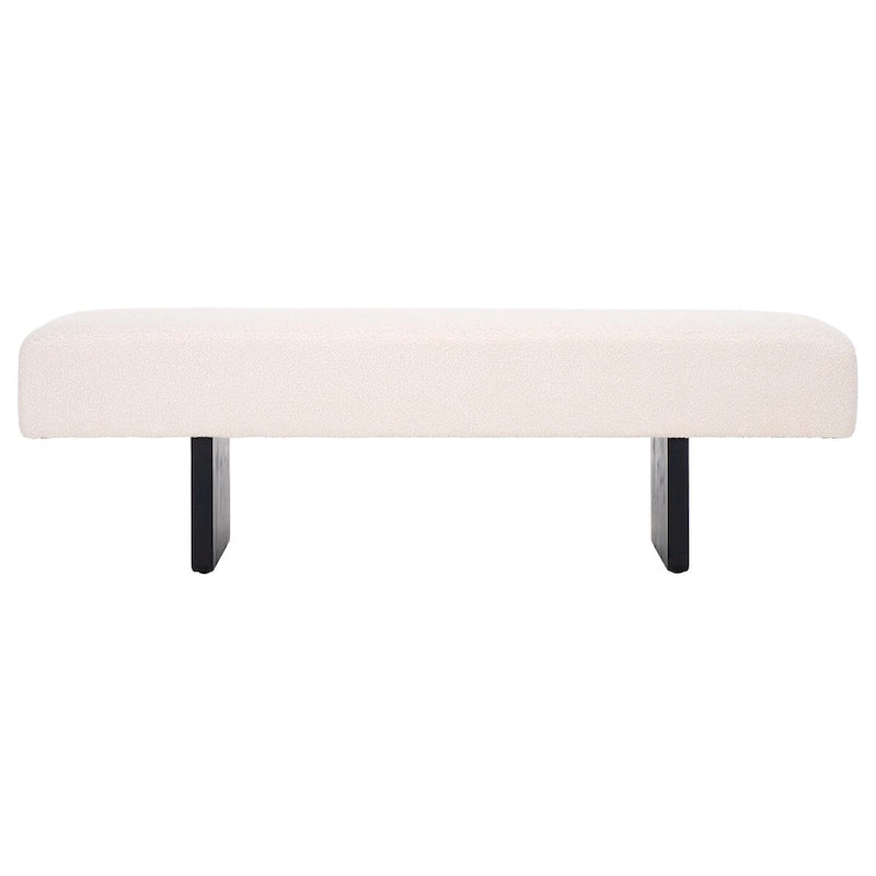 Banc rembourré en bouclette de 152 cm – Assise moderne pour entrée et chambre