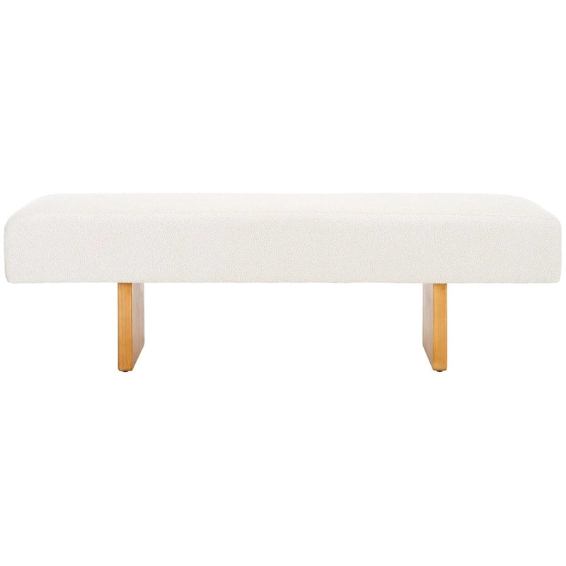 Banc rembourré en bouclette de 152 cm – Assise moderne pour entrée et chambre