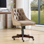 Fauteuil de bureau à domicile en tissu à motif peau de mouton de style rétro médiéval avec fonctions de levage, de pivotement et d'inclinaison