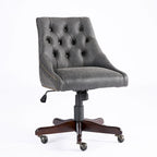 Fauteuil de bureau à domicile en tissu à motif peau de mouton de style rétro médiéval avec fonctions de levage, de pivotement et d'inclinaison