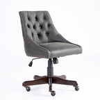 Fauteuil de bureau à domicile en tissu à motif peau de mouton de style rétro médiéval avec fonctions de levage, de pivotement et d'inclinaison
