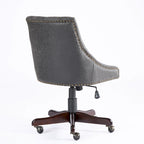 Fauteuil de bureau à domicile en tissu à motif peau de mouton de style rétro médiéval avec fonctions de levage, de pivotement et d'inclinaison