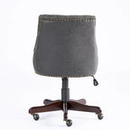 Fauteuil de bureau à domicile en tissu à motif peau de mouton de style rétro médiéval avec fonctions de levage, de pivotement et d'inclinaison