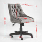 Fauteuil de bureau à domicile en tissu à motif peau de mouton de style rétro médiéval avec fonctions de levage, de pivotement et d'inclinaison