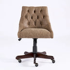 Fauteuil de bureau à domicile en tissu à motif peau de mouton de style rétro médiéval avec fonctions de levage, de pivotement et d'inclinaison