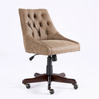 Fauteuil de bureau à domicile en tissu à motif peau de mouton de style rétro médiéval avec fonctions de levage, de pivotement et d'inclinaison