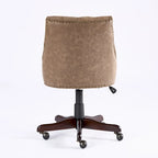 Fauteuil de bureau à domicile en tissu à motif peau de mouton de style rétro médiéval avec fonctions de levage, de pivotement et d'inclinaison